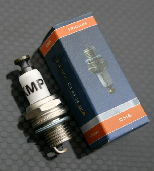 15cc Aerovate Gas Engine from KMP, 15cc Aerovate Gas Engine, KMP, iridium CM-6 spark plug